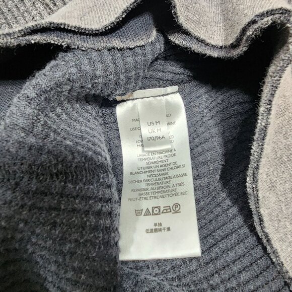 We The Free Waffle Knit Oversized Pullover Gray V-Neck Sweatshirt Medium - Picture 6 of 9